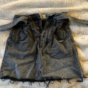 Free People grey jean skirt